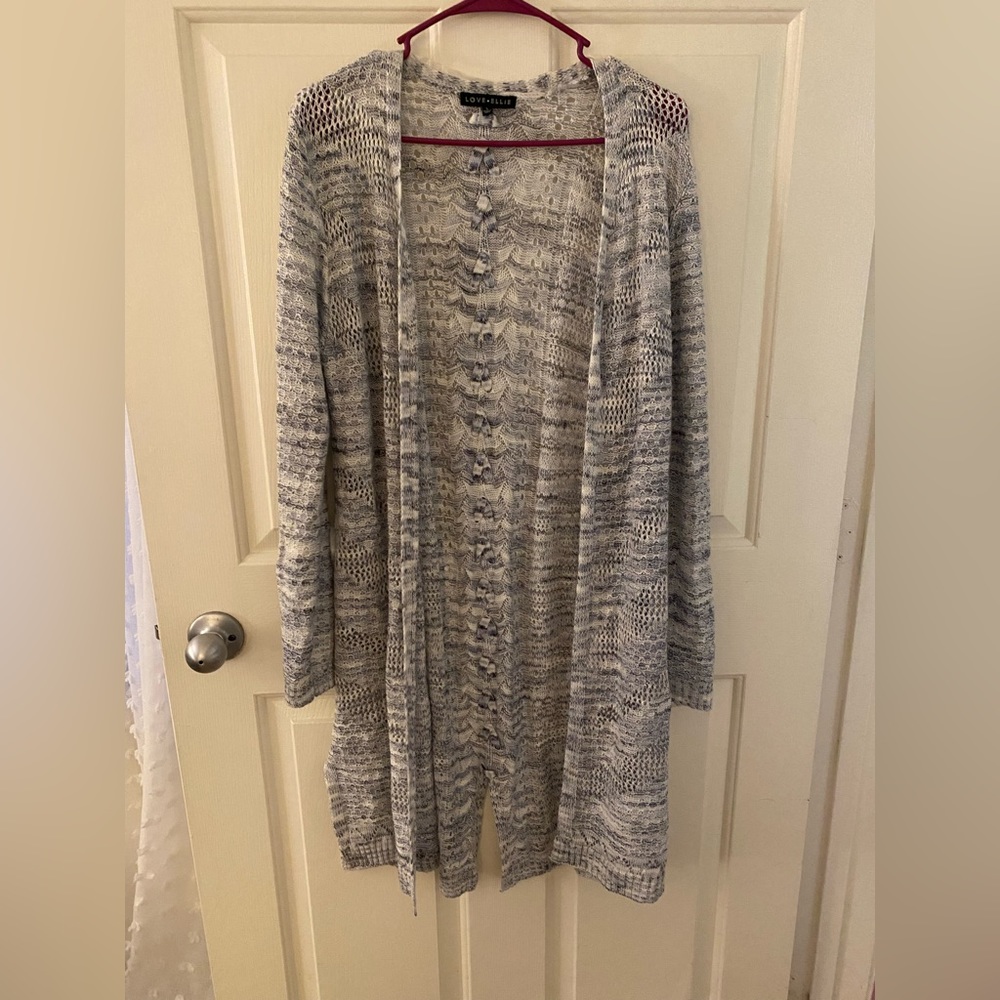 Blue and White Cardigan